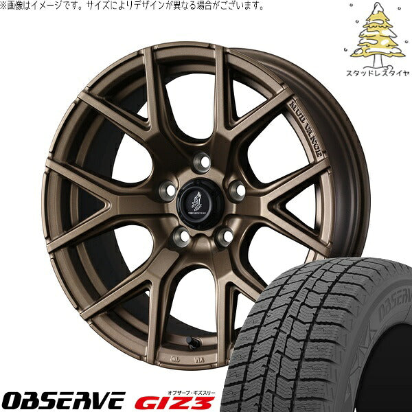 トーヨータイヤ オブザーブ GIZ3 215/65R16 ＋ マッドヴァンスSD フルマットブロンズ 16インチ 7J +35 5H114.3P スタッドレス・ホイール4本セット。1枚目。