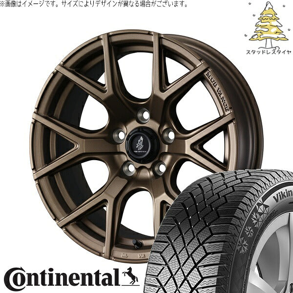 コンチネンタル バイキングコンタクト7 215/70R16 ＋ マッドヴァンスSD フルマットブロンズ 16インチ 7J +35 5H114.3P スタッドレス・ホイール4本セット。1枚目。