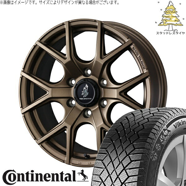 コンチネンタル バイキングコンタクト7 215/70R16 ＋ マッドヴァンスSD フルマットブロンズ 16インチ 6.5J +38 6H139.7P スタッドレス・ホイール4本セット。1枚目。