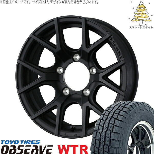 トーヨータイヤ オブザーブ W/T-R 185/85R16 ＋ マッドヴァンスSD フルマットブラック 16インチ 5.5J +22 5H139.7P スタッドレス・ホイール4本セット。1枚目。