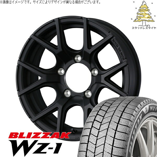 ブリヂストン ブリザック WZ-1 175/80R16 ＋ マッドヴァンスSD フルマットブラック 16インチ 5.5J +22 5H139.7P スタッドレス・ホイール4本セット。1枚目。