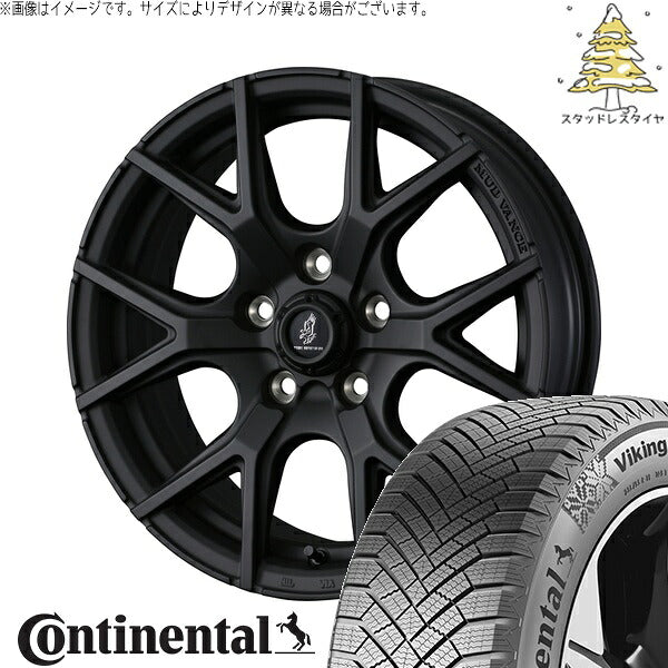 コンチネンタル バイキングコンタクト8 215/65R16 ＋ マッドヴァンスSD フルマットブラック 16インチ 7J +35 5H114.3P スタッドレス・ホイール4本セット。1枚目。