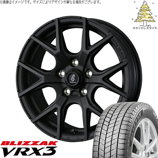 ブリヂストン ブリザック VRX3 215/40R18 ＋ マッドヴァンスSD フルマットブラック 18インチ 7.5J +35 5H114.3P スタッドレス・ホイール4本セット。1枚目。