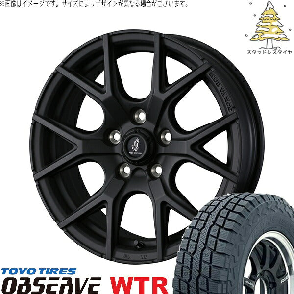 トーヨータイヤ オブザーブ W/T-R 225/70R16 ＋ マッドヴァンスSD フルマットブラック 16インチ 7J +35 5H114.3P スタッドレス・ホイール4本セット。1枚目。