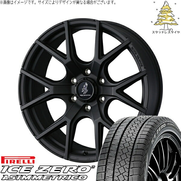 ピレリ アイスゼロアシンメトリコ 215/65R16 ＋ マッドヴァンスSD フルマットブラック 16インチ 6.5J +38 6H139.7P スタッドレス・ホイール4本セット。1枚目。