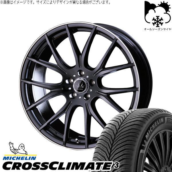 ミシュラン CROSSCLIMATE 3 255/45R20 ＋ ボルテック HYPER MZ ブラック/フランジポリッシュ 20インチ 8.0J +45 5H114.3P オールシーズン・ホイール4本セット。1枚目。