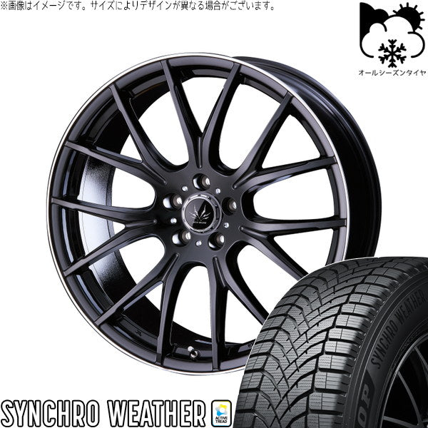 ダンロップ シンクロウェザー 255/45R20 ＋ ボルテック HYPER MZ ブラック/フランジポリッシュ 20インチ 8.0J +45 5H114.3P オールシーズン・ホイール4本セット。1枚目。