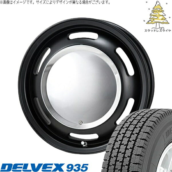 トーヨータイヤ デルベックス 935 145/80R13 ＋ ラグテック ネオムーン2 マットブラック 13インチ 4.00B +43 4H100P スタッドレス・ホイール4本セット。1枚目。