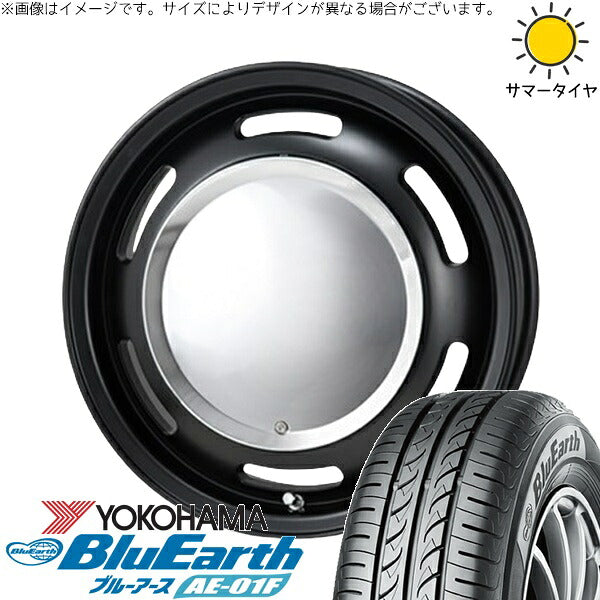 ヨコハマタイヤ ブルーアース AE-01F 165/70R14 ＋ ラグテック ネオムーン2 マットブラック 14インチ 4.5J +43 4H100P サマー・ホイール4本セット。1枚目。
