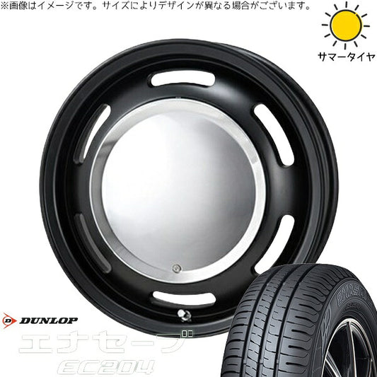 ダンロップ エナセーブ EC204 155/65R14 ＋ ラグテック ネオムーン2 マットブラック 14インチ 4.5J +43 4H100P サマー・ホイール4本セット。1枚目。
