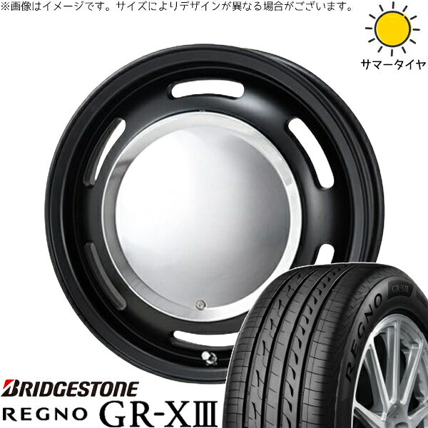 ブリヂストン レグノ GR-X3 RV 195/65R15 ＋ ラグテック ネオムーン2 マットブラック 15インチ 6J +44 4H100P サマー・ホイール4本セット。1枚目。