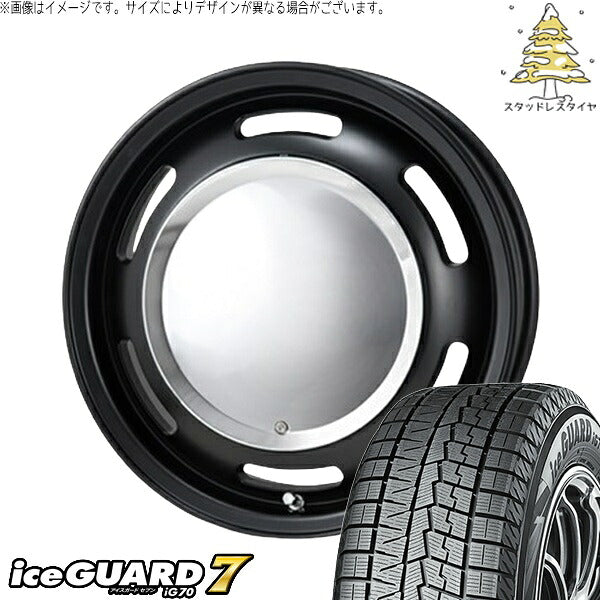 ヨコハマタイヤ アイスガードセブン IG70 175/65R15 ＋ ラグテック ネオムーン2 マットブラック 15インチ 6J +44 4H100P スタッドレス・ホイール4本セット。1枚目。