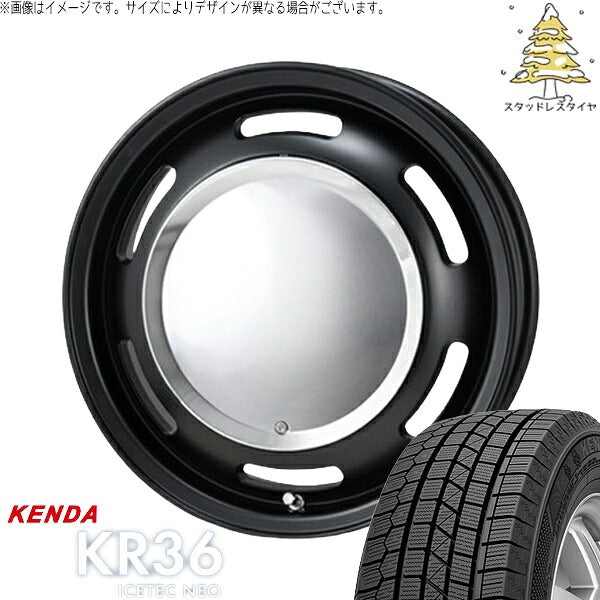 ケンダ アイステックネオ KR36 195/65R15 ＋ ラグテック ネオムーン2 マットブラック 15インチ 6J +44 4H100P スタッドレス・ホイール4本セット。1枚目。