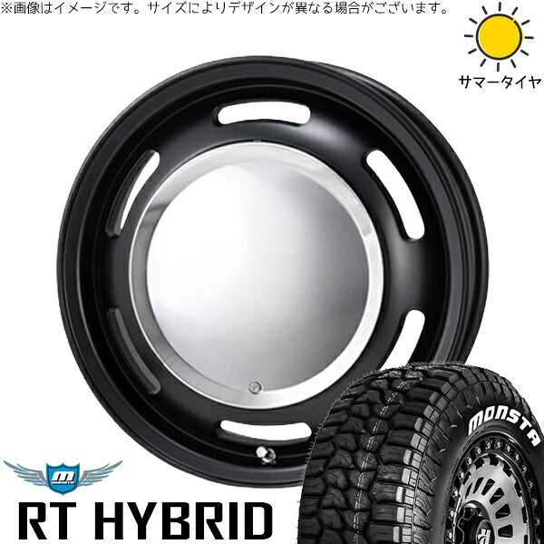 モンスタタイヤ RTハイブリッド (RT HYBRID) 195/65R15 ＋ ラグテック ネオムーン2 マットブラック 15インチ 6J +44 5H114.3P サマー・ホイール4本セット。1枚目。