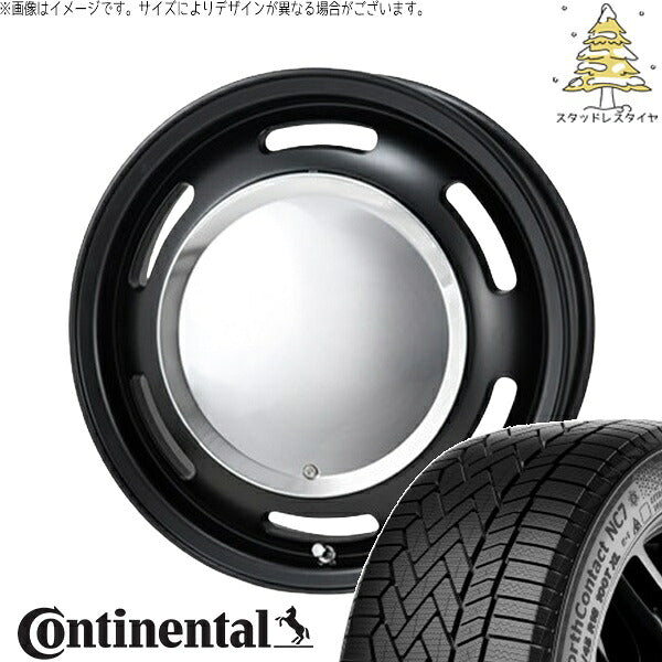 コンチネンタル ノースコンタクト セブン (NorthContact7) 195/65R15 ＋ ラグテック ネオムーン2 マットブラック 15インチ 6J +44 4H100P スタッドレス・ホイール4本セット。1枚目。