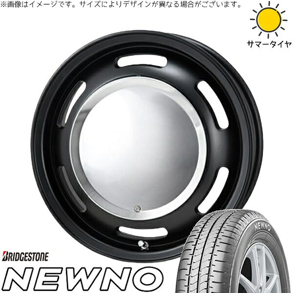 ブリヂストン ニューノ 155/65R13 ＋ ラグテック ネオムーン2 マットブラック 13インチ 4.00B +43 4H100P サマー・ホイール4本セット。1枚目。