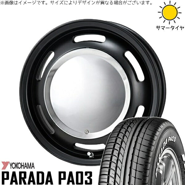 ヨコハマタイヤ パラダ PA03 215/70R15 ＋ ラグテック ネオムーン2 マットブラック 15インチ 6J +33 6H139.7P サマー・ホイール4本セット。1枚目。