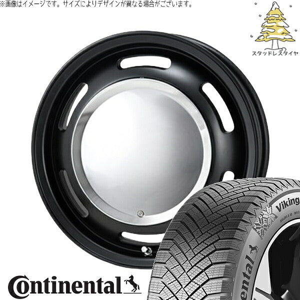 コンチネンタル バイキングコンタクト エイト (VikingContact8) 195/65R15 ＋ ラグテック ネオムーン2 マットブラック 15インチ 6J +44 4H100P スタッドレス・ホイール4本セット。1枚目。