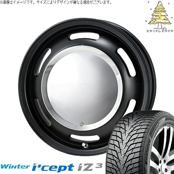 ハンコック ウィンターアイセプト IZ3 W636 (Winter i*cept iZ3 W636) 185/65R15 ＋ ラグテック ネオムーン2 マットブラック 15インチ 6J +44 4H100P スタッドレス・ホイール4本セット。1枚目。