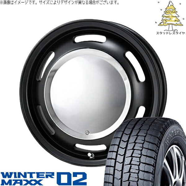 ダンロップ ウィンターマックス02 185/60R15 ＋ ラグテック ネオムーン2 マットブラック 15インチ 6J +44 4H100P スタッドレス・ホイール4本セット。1枚目。