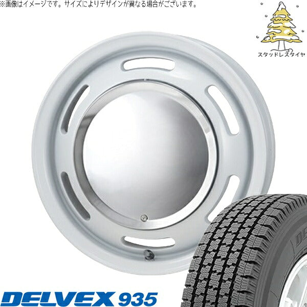 トーヨータイヤ デルベックス 935 145/80R13 ＋ ラグテック ネオムーン2 ホワイト 13インチ 4.00B +43 4H100P スタッドレス・ホイール4本セット。1枚目。