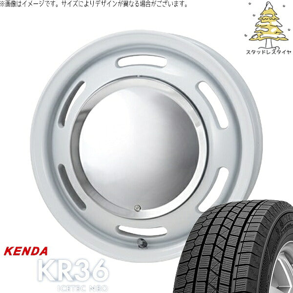 ケンダ アイステックネオ KR36 165/55R14 ＋ ラグテック ネオムーン2 ホワイト 14インチ 4.5J +43 4H100P スタッドレス・ホイール4本セット。1枚目。
