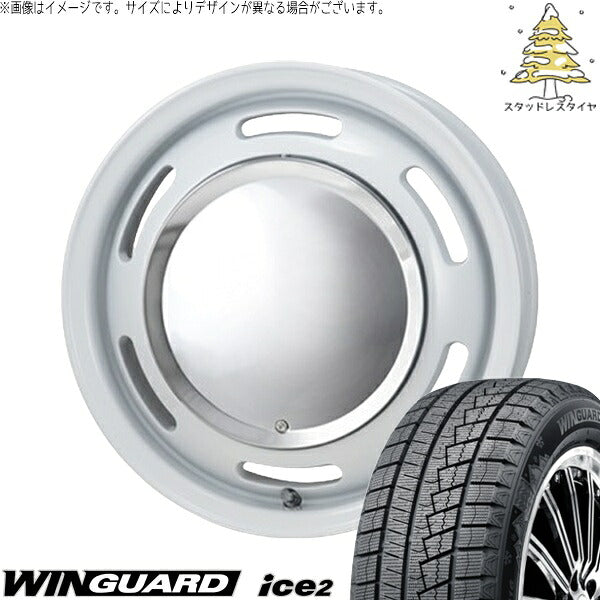 ネクセン ウィンガード アイス2 (WinGUARD ice2) 165/70R14 ＋ ラグテック ネオムーン2 ホワイト 14インチ 4.5J +43 4H100P スタッドレス・ホイール4本セット。1枚目。
