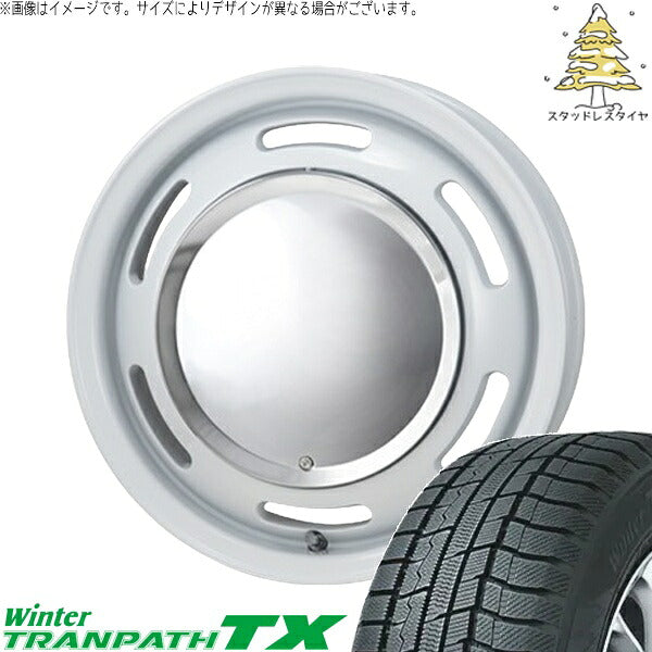 トーヨータイヤ ウィンタートランパス TX (WinterTRANPATH TX) 155/65R14 ＋ ラグテック ネオムーン2 ホワイト 14インチ 4.5J +43 4H100P スタッドレス・ホイール4本セット。1枚目。