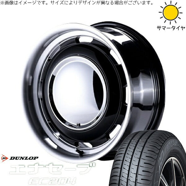 ダンロップ エナセーブ EC204 215/65R16 ＋ ラグテック ネオムーン3 ブラック/リムポリッシュ 16インチ 6.5J +38 6H139.7P サマー・ホイール4本セット。1枚目。