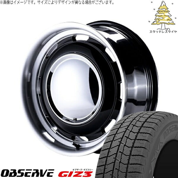 トーヨータイヤ オブザーブ ギズスリー (OBSERVE GIZ3) 215/65R16 ＋ ラグテック ネオムーン3 ブラック/リムポリッシュ 16インチ 6.5J +38 6H139.7P スタッドレス・ホイール4本セット。1枚目。