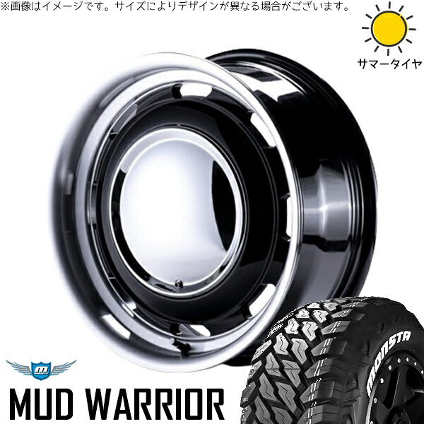 モンスタタイヤ マッドウォーリアー (MUD WARRIOR) 215/70R16 ＋ ラグテック ネオムーン3 ブラック/リムポリッシュ 16インチ 6.5J +38 6H139.7P サマー・ホイール4本セット。1枚目。
