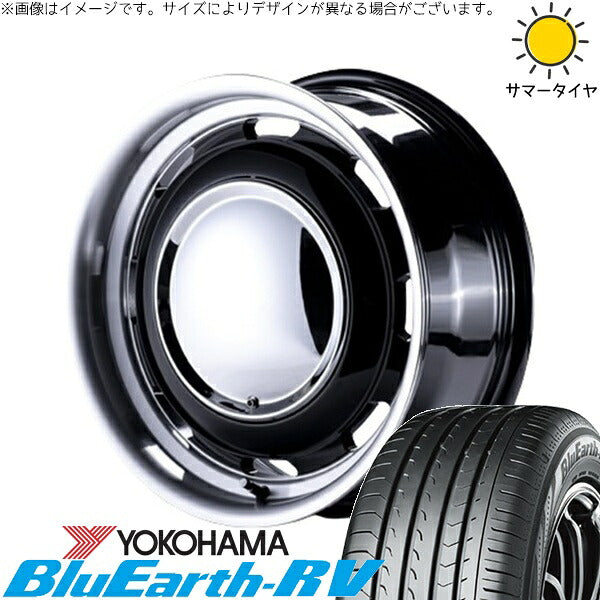 ヨコハマタイヤ ブルーアース RV03 215/65R16 ＋ ラグテック ネオムーン3 ブラック/リムポリッシュ 16インチ 6.5J +38 6H139.7P サマー・ホイール4本セット。1枚目。
