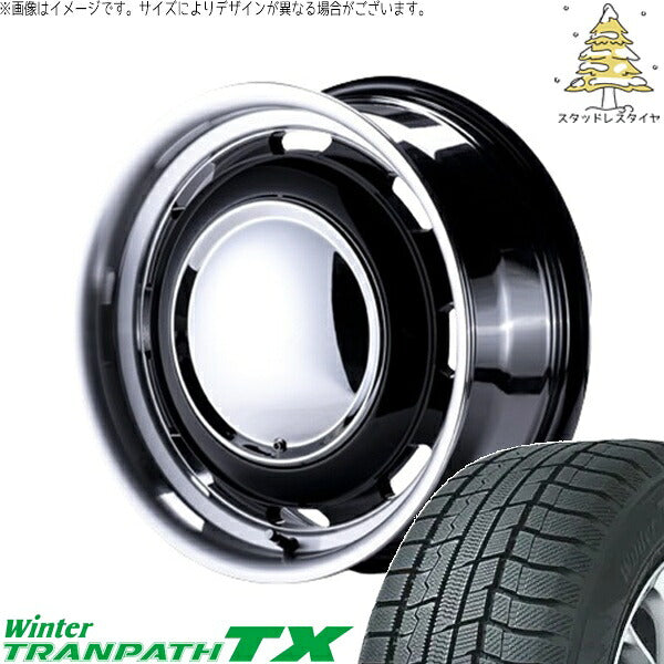 トーヨータイヤ ウィンタートランパス TX (WinterTRANPATH TX) 215/70R16 ＋ ラグテック ネオムーン3 ブラック/リムポリッシュ 16インチ 6.5J +38 6H139.7P スタッドレス・ホイール4本セット。1枚目。