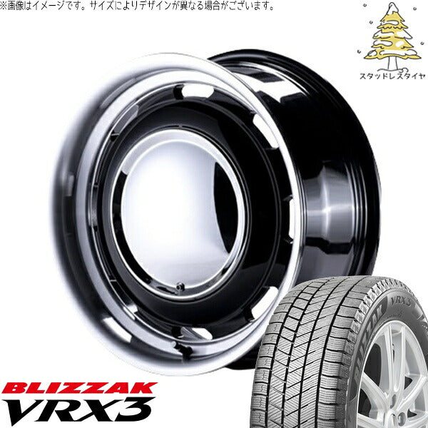 ブリヂストン ブリザック VRX3 (BLIZZAK VRX3) 215/65R16 ＋ ラグテック ネオムーン3 ブラック/リムポリッシュ 16インチ 6.5J +38 6H139.7P スタッドレス・ホイール4本セット。1枚目。