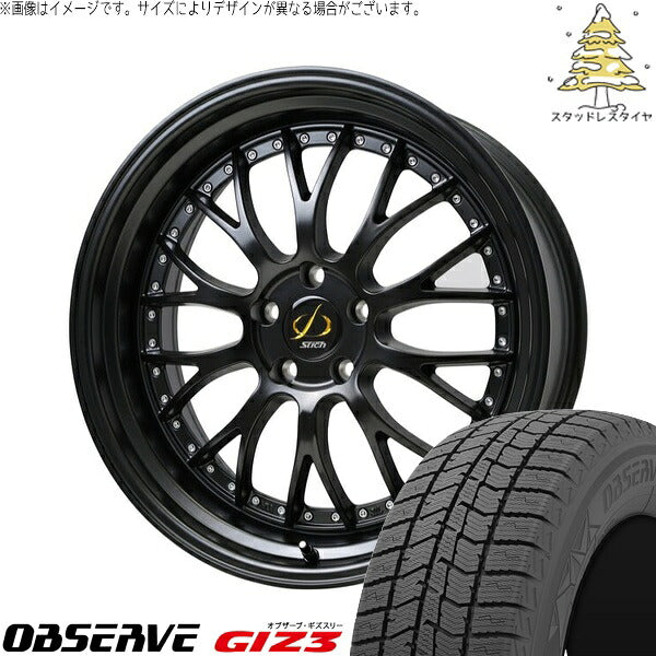 トーヨータイヤ オブザーブ GIZ3 245/40R18 ＋ シュティッヒ メッシュ NR セミグロスブラック 18インチ 8J +42 5H114.3P スタッドレス・ホイール4本セット。1枚目。