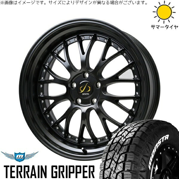 モンスタタイヤ テレーングリッパー (TERRAIN GRIPPER) 225/60R18 ＋ シュティッヒ メッシュ NR セミグロスブラック 18インチ 8J +42 5H114.3P サマー・ホイール4本セット。1枚目。