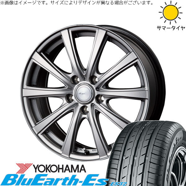 ヨコハマタイヤ ブルーアース ES32 225/55R18 ＋ AZ sports NR-10 メタリックグレー 18インチ 7.5J +53 5H114.3P サマー・ホイール4本セット。1枚目。