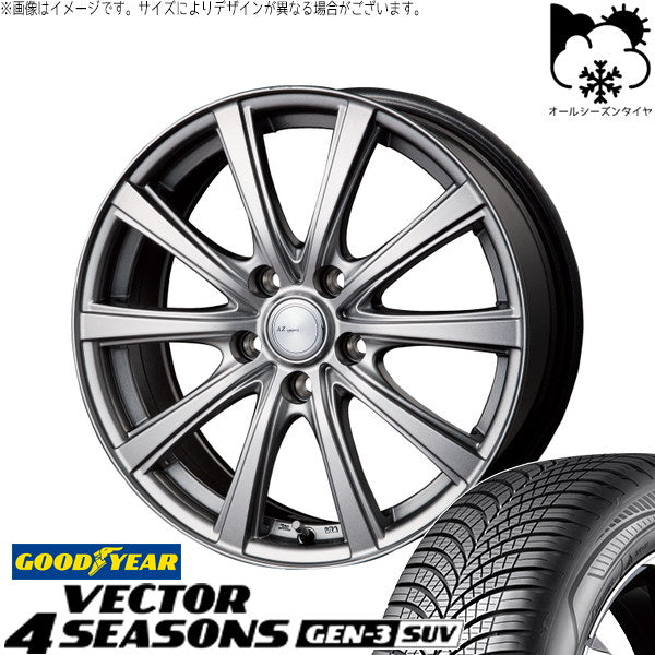 グッドイヤー ベクター4シーズンズ GEN-3 SUV 235/60R18 ＋ AZ sports NR-10 メタリックグレー 18インチ 7.5J +38 5H114.3P オールシーズン・ホイール4本セット。1枚目。
