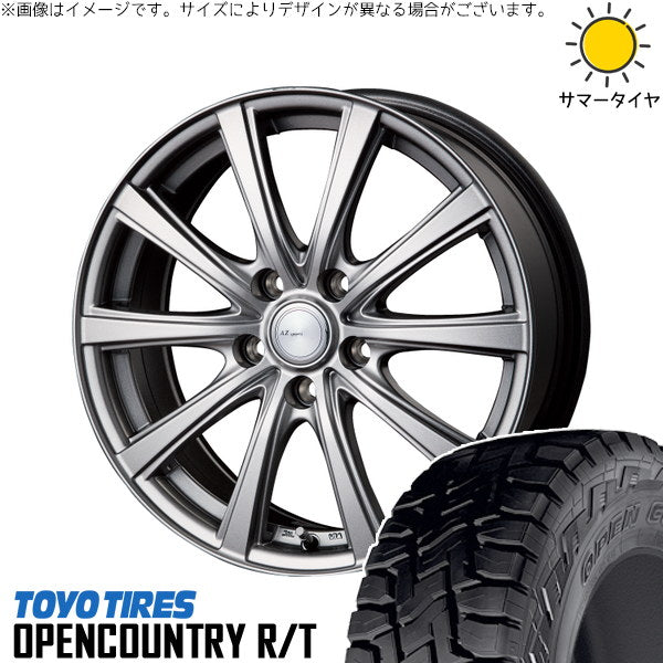トーヨータイヤ オープンカントリー R/T 225/55R18 ＋ AZ sports NR-10 メタリックグレー 18インチ 7.5J +48 5H114.3P サマー・ホイール4本セット。1枚目。