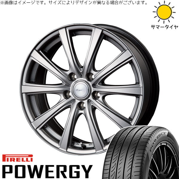 ピレリ パワジー 225/55R18 ＋ AZ sports NR-10 メタリックグレー 18インチ 7.5J +48 5H114.3P サマー・ホイール4本セット。1枚目。