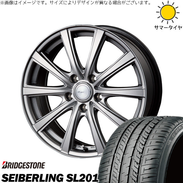 ブリヂストン SEBERLING SL201 225/40R18 ＋ AZ sports NR-10 メタリックグレー 18インチ 7.5J +48 5H114.3P サマー・ホイール4本セット。1枚目。