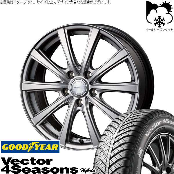 グッドイヤー ベクター4シーズンズ ハイブリッド 235/50R18 ＋ AZ sports NR-10 メタリックグレー 18インチ 7.5J +38 5H114.3P オールシーズン・ホイール4本セット。1枚目。