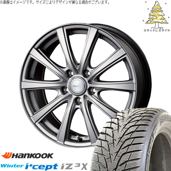 ハンコック ウィンターアイセプト IZ3X W636A 225/60R18 ＋ AZ sports NR-10 メタリックグレー 18インチ 7.5J +38 5H114.3P スタッドレス・ホイール4本セット。1枚目。