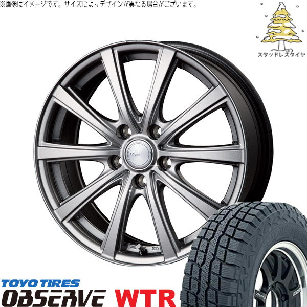 トーヨータイヤ オブザーブ W/T-R 225/70R16 ＋ AZ sports NR-10 メタリックグレー 16インチ 6.5J +38 5H114.3P スタッドレス・ホイール4本セット。1枚目。