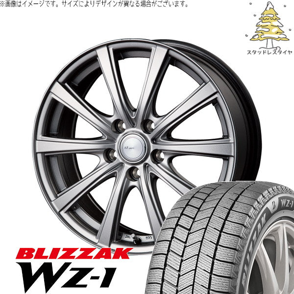 ブリヂストン ブリザック WZ-1 225/50R18 ＋ AZ sports NR-10 メタリックグレー 18インチ 7.5J +38 5H114.3P スタッドレス・ホイール4本セット。1枚目。