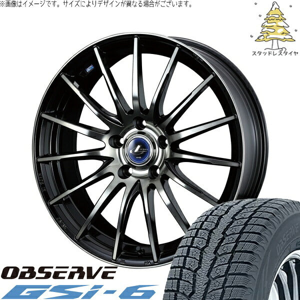 トーヨータイヤ オブザーブ Gsi-6 215/70R16 ＋ レオニス ナヴィア05 ブラックミラーカット/ブラッククリアー 16インチ 6.5J +40 5H114.3P スタッドレス・ホイール4本セット。1枚目。