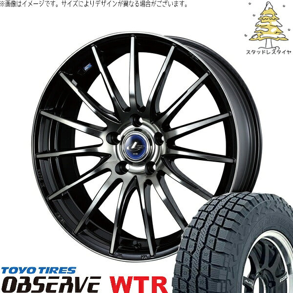 トーヨータイヤ オブザーブ W/T-R 245/65R17 ＋ レオニス ナヴィア05 ブラックミラーカット/ブラッククリアー 17インチ 7J +42 5H114.3P スタッドレス・ホイール4本セット。1枚目。