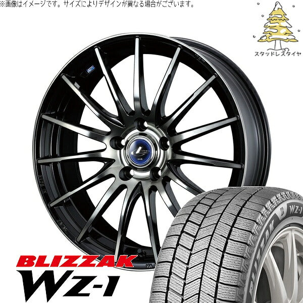 ブリヂストン ブリザック WZ-1 225/40R18 ＋ レオニス ナヴィア05 ブラックミラーカット/ブラッククリアー 18インチ 7J +53 5H114.3P スタッドレス・ホイール4本セット。1枚目。