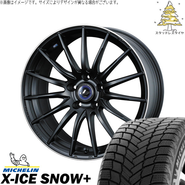 ミシュラン エックスアイス スノー+ 215/60R17 ＋ レオニス ナヴィア05 マットブラックリムポリッシュ 17インチ 6.5J +53 5H114.3P スタッドレス・ホイール4本セット。1枚目。