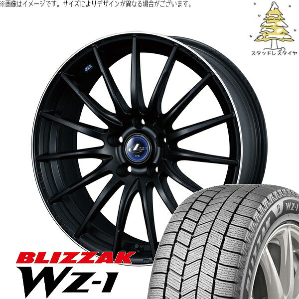 ブリヂストン ブリザック WZ-1 215/45R18 ＋ レオニス ナヴィア05 マットブラックリムポリッシュ 18インチ 7J +53 5H114.3P スタッドレス・ホイール4本セット。1枚目。